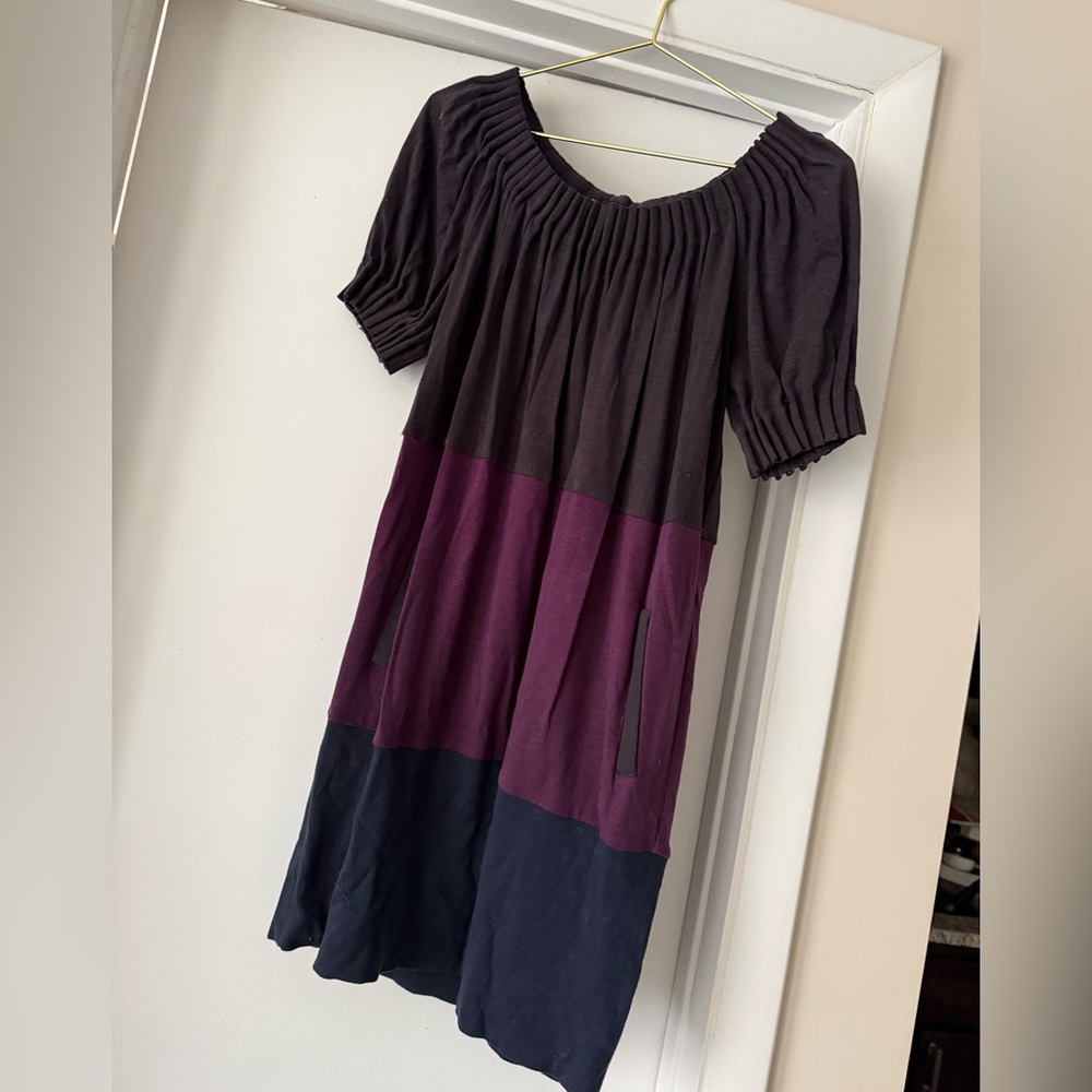 BCBGMaxAzria Pleated Color Block Dress